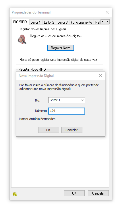 inserir número do funcionário